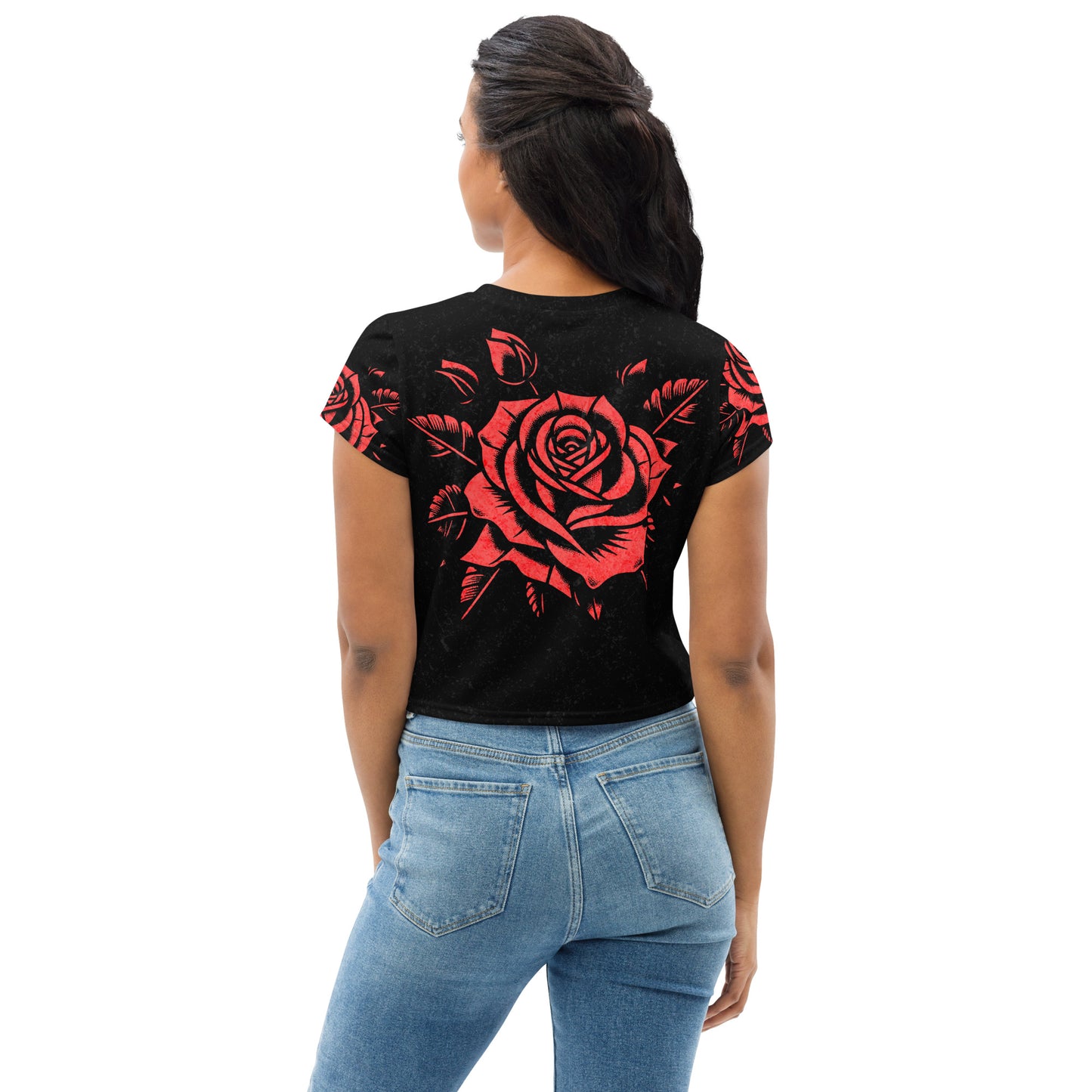 Arthur Gunn "Rose Series" Women All-Over Print Crop Tee