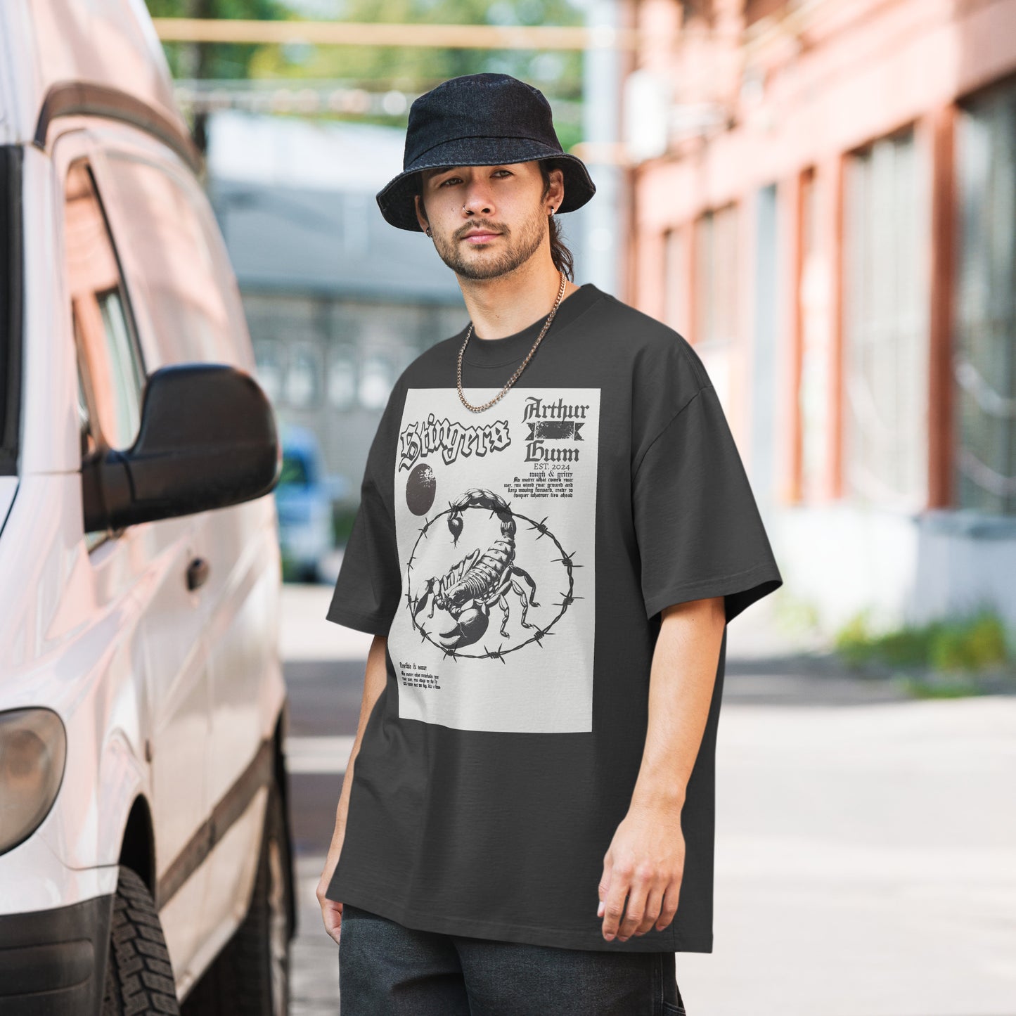 Arthur Gunn "Stinger series" Unisex Oversized faded t-shirt