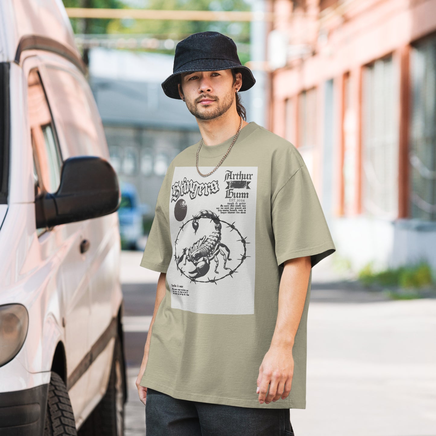 Arthur Gunn "Stinger series" Unisex Oversized faded t-shirt